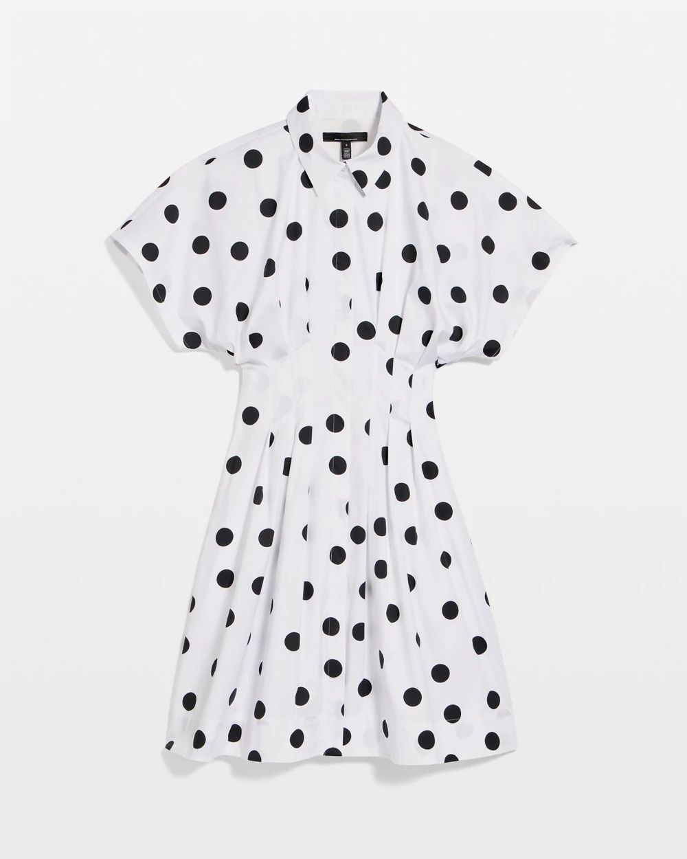 chieko+ sheer dot dress shirt チエコプラス Poplin Corset Shirt Dress | White House Black Market